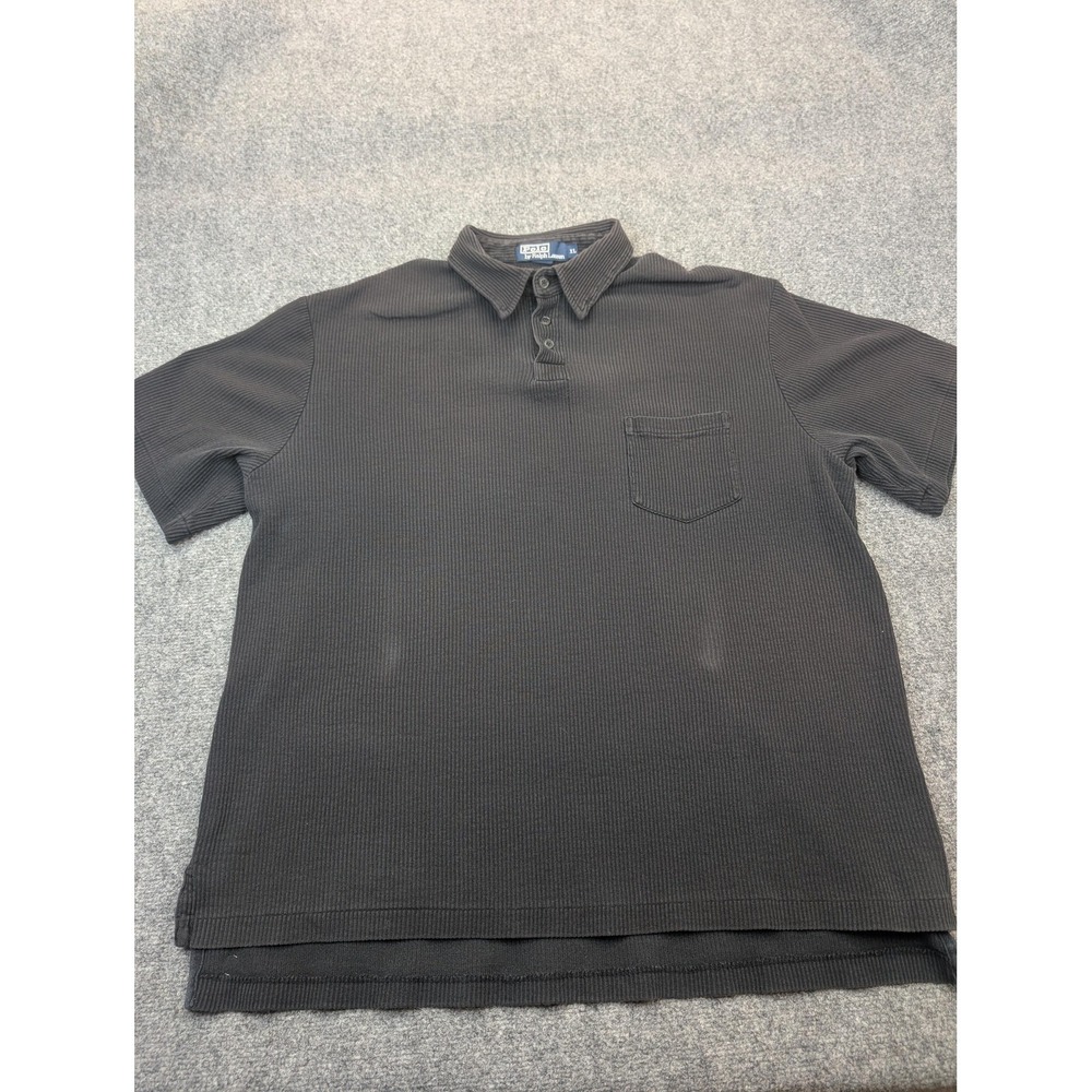 Polo Ralph Lauren Polo Shirt Mens XL Gray Pocket Knit Cotton Short Sleeve